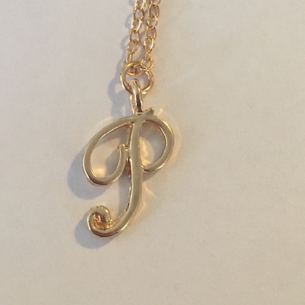 Cursive Initial Letter P Necklace
